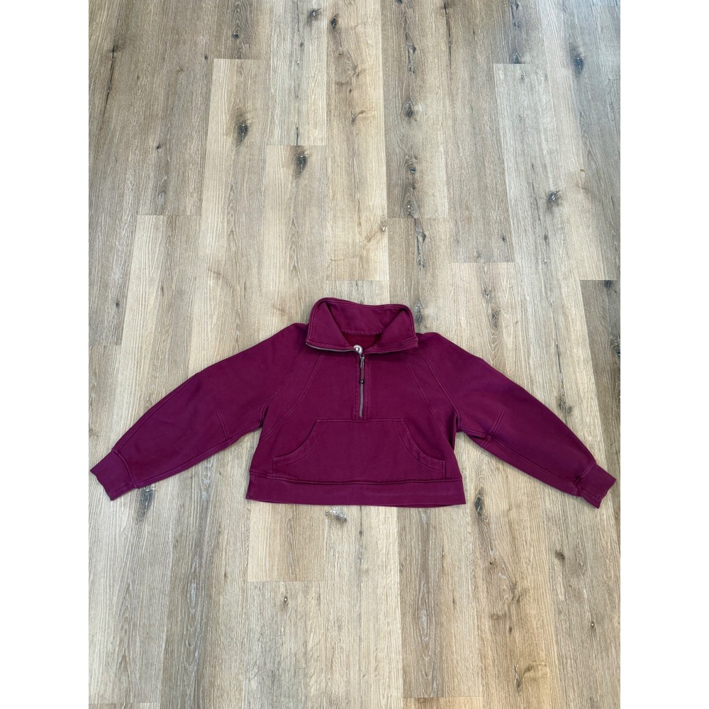 Lululemon Scuba Oversized Half-Zip Hoodie Raspberry Rare Cropped Pullover M/L - Picture 2 of 8